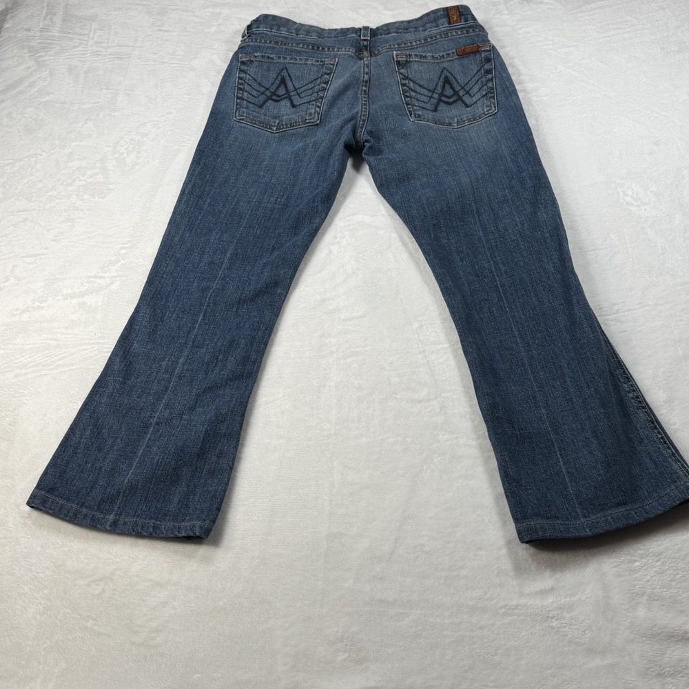 7 For All Mankind Jeans SZ 28 A-Pocket Flare Women's Denim Medium BLUE - Picture 3 of 6